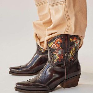 Sam Edelman Josephina Printed Western Cowboy Boot Faux Leather Size 9.5M